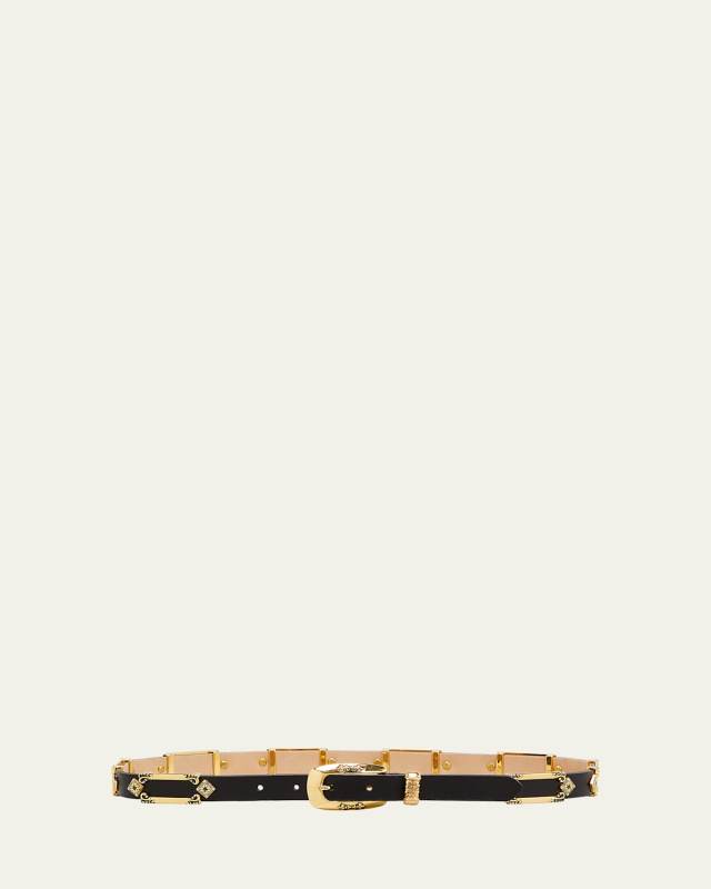 Antique Leather Skinny Belt